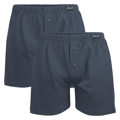 Gomati Herren Jersey Boxershorts (2 Stück) Stretch Unterhose aus Baumwolle - Anthrazit M/5 von Gomati