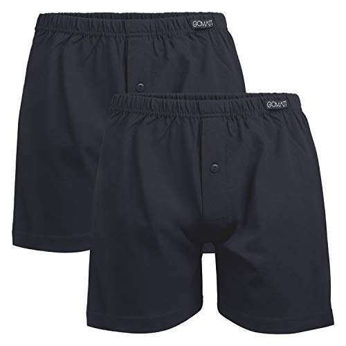 Gomati Herren Jersey Boxershorts (2 Stück) Stretch Unterhose aus Baumwolle - Schwarz 3XL/9 von Gomati