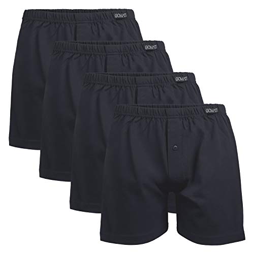 Gomati Herren Jersey Boxershorts (4 Stück) Stretch Unterhose aus Baumwolle - Schwarz L/6 von Gomati