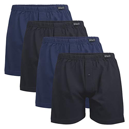 Gomati Herren Jersey Boxershorts (4 Stück) Stretch Unterhose aus Baumwolle - Schwarz-Navy 5XL/12 von Gomati