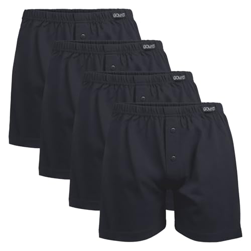 Gomati Herren Jersey Boxershorts (4 Stück) Stretch Unterhose aus Baumwolle - Schwarz XXL/8 von Gomati