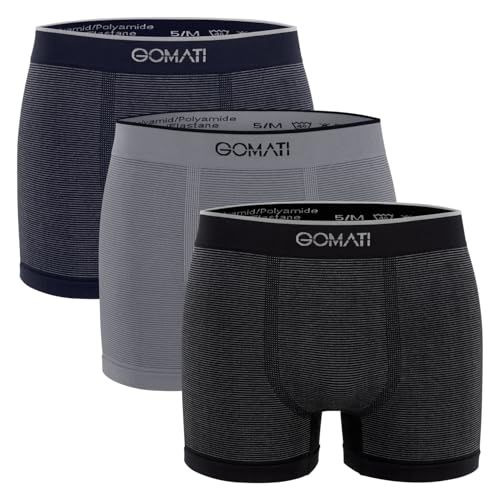 Gomati Herren Seamless Pants (3er Pack) Nahtlose Boxershorts aus Microfaser-Elasthan - Mix XL von Gomati