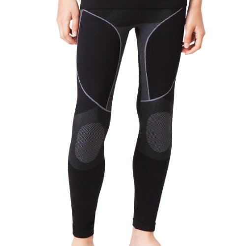 Gomati Kinder Thermo Hose Seamless Funktionswäsche schnelltrocknend - Grau 146-152 von Gomati