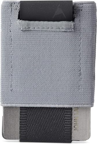 Gomatic Slim Wallet Kreditkartenetui – Platz für 4–15 Karten, Ultradünnes minimalistisches Design, Schnellzugriff mit Zuglasche, RFID-Schutz, Kompaktes Fronttaschen-Portemonnaie – Grau von Gomatic