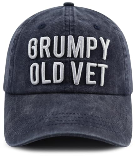 Gomcdlwn Grumpy Old Vet Hat für Männer und Frauen, lustige, verstellbare Baumwolle, 3D-Stickerei, Armee-/Militär-/Veteranen-Baseballkappe, Grumpy Old Vet Navy, Einheitsgröße Gomcdlwn Grumpy Old Vet Hat für Männer und Frauen, lustige, verstellbare Baumwolle, 3D-Stickerei, Armee-/Militär-/Veteranen-Baseballkappe, Grumpy Old Vet Navy, Einheitsgröße von Gomcdlwn