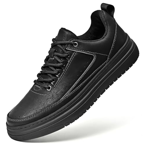 Herren-Sneaker, Leder, modisch, rutschfest, bequem, Anzugschuhe für Herren, lässig, Oxford-Sneaker, Schwarz, 41.5 EU Herren-Sneaker, Leder, modisch, rutschfest, bequem, Anzugschuhe für Herren, lässig, Oxford-Sneaker, Schwarz, 41.5 EU von Gomehui