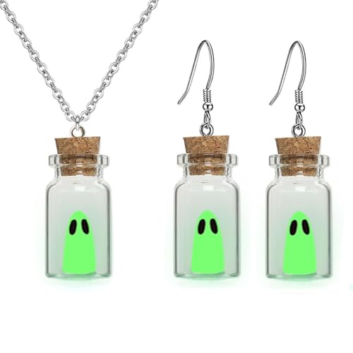 Gonashow Geister-Ohrringe, Geister-Halskette, Geister-in-Flasche, Ohrringe, Halskette, Adoptieren Sie einen Geist in einer Fläschchen, leuchtet im Dunkeln, Halloween-Ohrringe, Halloween-Schmuck für Gonashow Geister-Ohrringe, Geister-Halskette, Geister-in-Flasche, Ohrringe, Halskette, Adoptieren Sie einen Geist in einer Fläschchen, leuchtet im Dunkeln, Halloween-Ohrringe, Halloween-Schmuck für von Gonashow