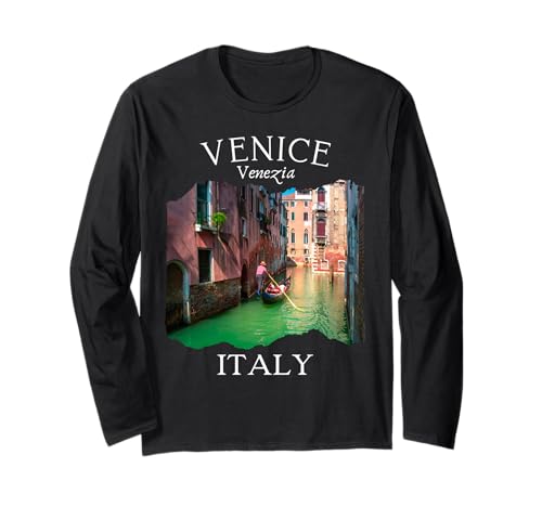 Venedig Italien Souvenir Gondolier Boote Reise Italienische Frauen Langarmshirt von Gondola Canals Historic Architecture Keepsake Kids