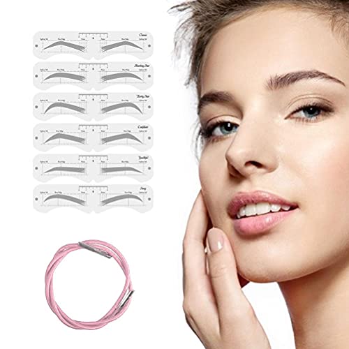 Augenbrauenschablonen für Frauen 1 Set Make -up Augenbrauenformen mit Gummiband, Peva Soft Eyebrow Shaper Make -up Anfänger Augenbrauen Schablonen -Kit Make -up Tool von Gonetre