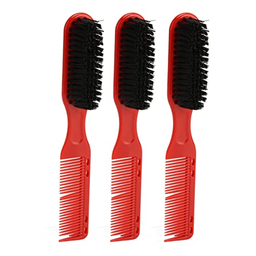 Gonetre 3pcs Set Doppelköpfiges Styling Haarbartbürste Kamm Multifunktional Doppelende Haarschnitt -Styling -Pinsel für Männer Professionelle Pflegekit PP Nylon Borste von Gonetre