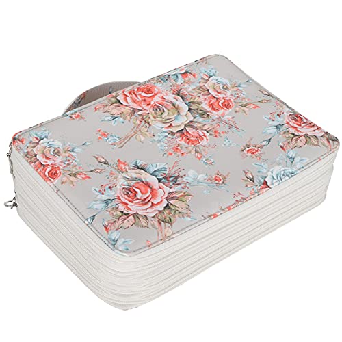 Gonetre Federmäppchen mit 252 Fächern und Reißverschluss, Tragbares PU, Stifthalter, 5 Schichten, Handschlaufe, Wandaufhängung, Großes Fassungsvermögen, Leicht zu Tragen (Midi-Rose) von Gonetre