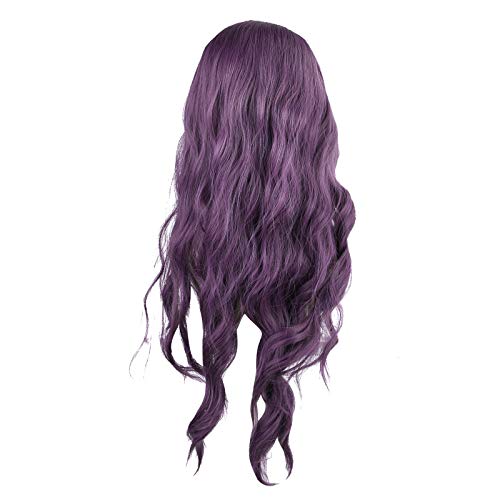 Gonetre Purple Lady Perücke Verstellbare Modische Frauen Haarstück Langwellige Cosplay Gefälschte Haare 66 Cm für Partys Halloween und Tägliche Verwendung von Gonetre