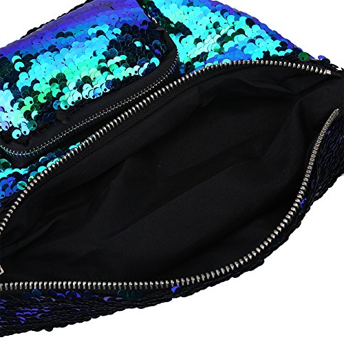 Pailletten Bauchtasche Frauen 25×16×2 Frauen Modische Pailletten Glänzende Party Club Taille Beutel Einzel Umhängetasche, Einheitsgröße von Gonetre