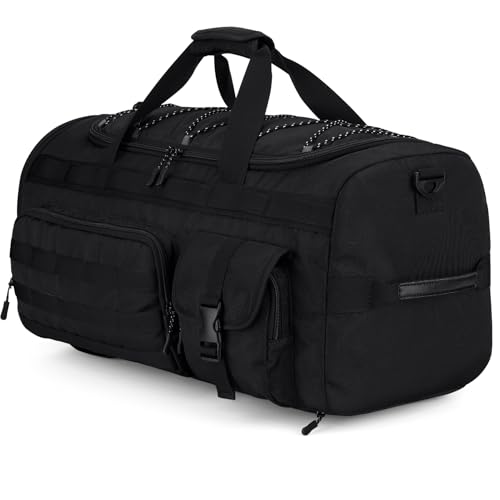 Gonex 45L Sporttasche & Reisetasche Herren, 3-in-1 Tragbar Taktische Trainingstasche mit Schuhfach – Für Fitnessstudio, Training & Reisen (Schwarz) von Gonex