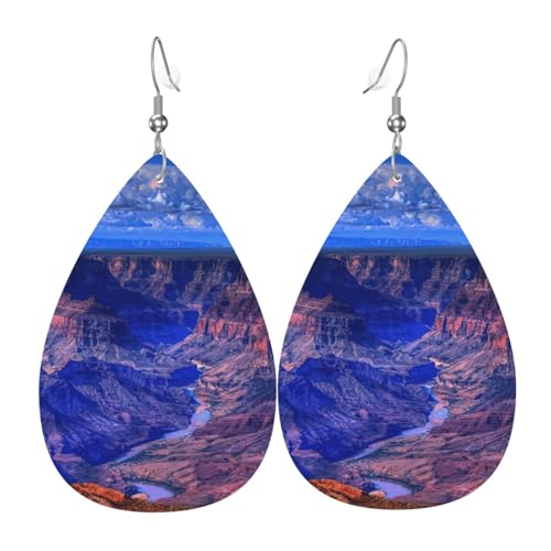 Beauty Grand Canyon Damen-Ohrhänger aus Leder in Tropfenform sind geeignet für Partys, Urlaubspartys und Geschenke., Einheitsgröße von Gongjuy