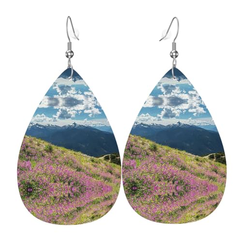 Berge Damen-Ohrhänger aus Leder sind geeignet für Partys, Feiertagsfeiern und Geschenke., Einheitsgröße von Gongjuy