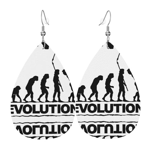 Bodybuilding Evolution Damen-Ohrhänger aus Leder in Tropfenform sind geeignet für Partys, Urlaubspartys und Geschenke., Einheitsgröße von Gongjuy