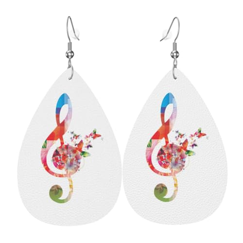 Bunte Damen-Ohrhänger in Tropfenform aus Leder sind geeignet für Partys, Urlaubspartys und Geschenke., Einheitsgröße von Gongjuy