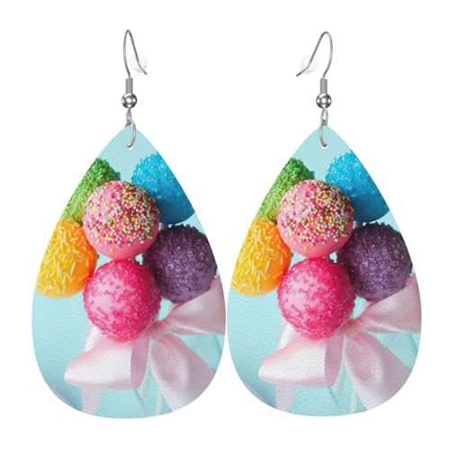 Candies Damen-Ohrhänger aus Leder in Tropfenform eignen sich für Partys, Feiertagsfeiern und Geschenke., Einheitsgröße von Gongjuy