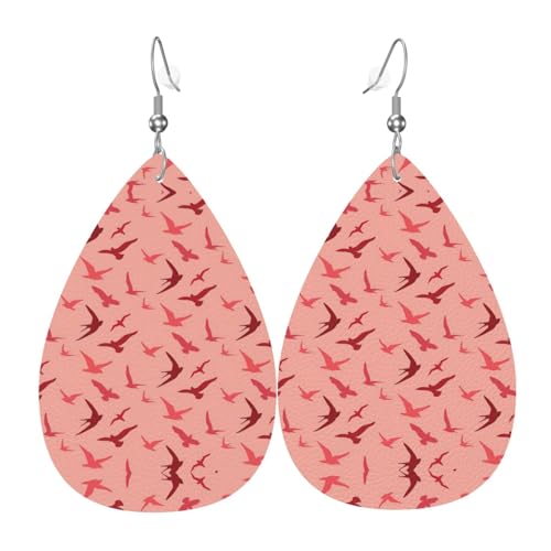 Cartoon-Vogel-Damen-Ohrhänger aus Leder sind geeignet für Partys, Feiertagsfeiern und Geschenke., Einheitsgröße von Gongjuy