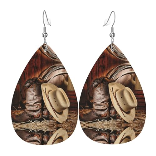 Cowboy-Ohrringe mit schwarzem Hut und Westernstiefeln für Damen, tropfenförmige Leder-Ohrringe sind geeignet für Partys, Urlaubspartys und Geschenke., Einheitsgröße Cowboy-Ohrringe mit schwarzem Hut und Westernstiefeln für Damen, tropfenförmige Leder-Ohrringe sind geeignet für Partys, Urlaubspartys und Geschenke., Einheitsgröße von Gongjuy