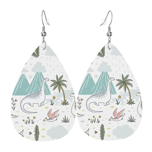 Dinosaurier-Ohrringe aus Leder für Damen sind geeignet für Partys, Feiertagsfeiern und Geschenke., Einheitsgröße von Gongjuy