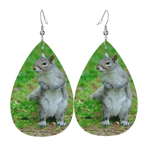 Eichhörnchen-Damen-Ohrhänger aus Leder eignen sich für Partys, Feiertagsfeiern und Geschenke., Einheitsgröße von Gongjuy