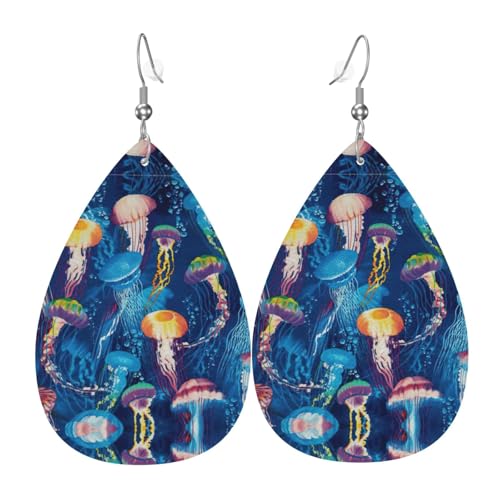 Farbige Quallen für Damen in Tropfenform aus Leder sind geeignet für Partys, Urlaubspartys und Geschenke., Einheitsgröße von Gongjuy