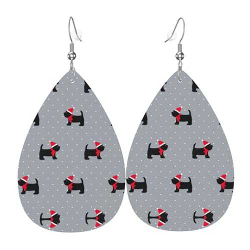 Niedliche Damen-Ohrringe aus Leder in Tropfenform sind geeignet für Partys, Urlaubspartys und Geschenke., Einheitsgröße von Gongjuy