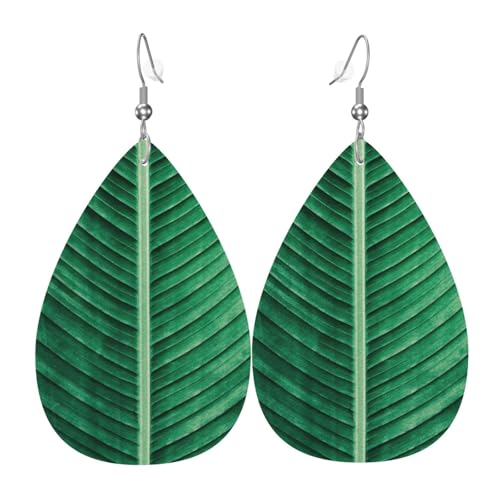 Sommer-Tropenblatt-Damen-Ohrhänger aus Leder sind geeignet für Partys, Urlaubspartys und Geschenke., Einheitsgröße von Gongjuy