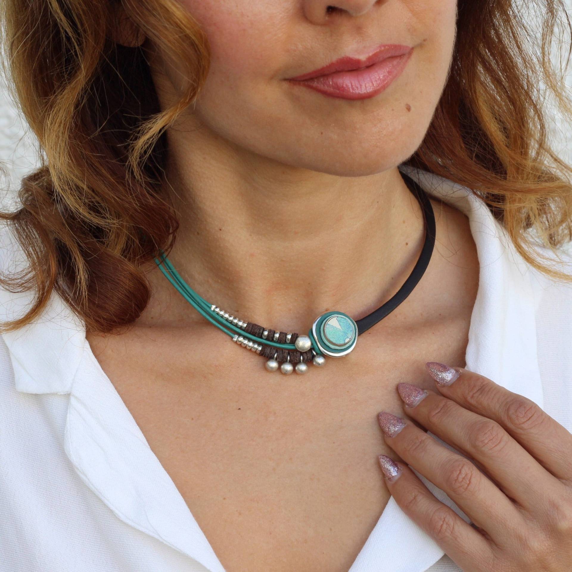 Kragen De Cuero Für Mujer, Regalo Hecho Ein Mann, Llamativos, Turquesa Kragen De Cuero Für Mujer, Regalo Hecho Ein Mann, Llamativos, Turquesa von Gongoria