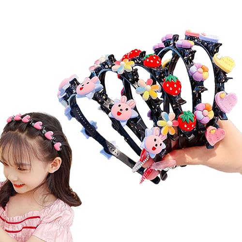 5PCS Sweet Princess Hairstyle Hairpin,Hair Band with Clips,Double Layer Headbands with Clips Twist Plait for Girls, Super Cute fashion headbands (C) von Goniome