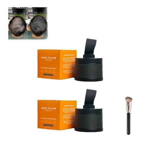 Hairbear Hair Filler Powder, Long-Lasting Waterproof Hair Thickening Fibers for Instant Volume & Scalp Coverage for Thinning Hair, Root Cover Up Powder Stick for Women & Men (Black-2Pcs) von Goniome