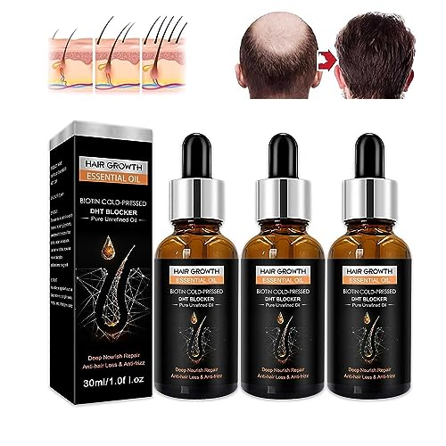 Heykomi Ätherisches Haarwachstumsöl, 7 Tage Nachwachsen Ingweröl Haarwachstumsserum Haarausfallbehandlung, Haarwachstumsserum gegen Haarausfall für Frauen und Männer (3 PCS) von Goniome