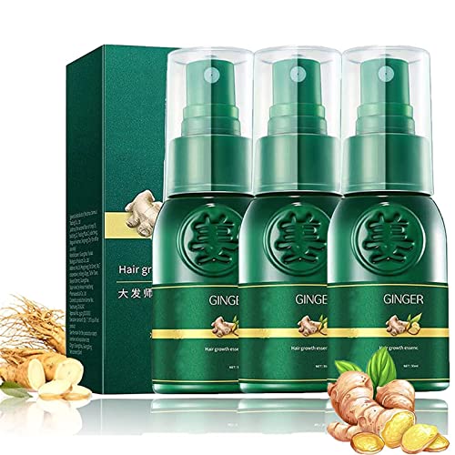 Korea Ginseng Hair Regrowth Serum Spray, 7 Days Ginger Hair Growth Spray Serum, Fast Hair Growth Serum Oil, Anti Hair LossHair Regrowth Essence, Nourishing Ginger Spray for Women & Men, 30ml. (3PCS) von Goniome