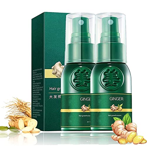 Korea Ginseng Hair Regrowth Serum Spray, 7 Days Ginger Hair Growth Spray Serum, Fast Hair Growth Serum Oil, Anti Hair LossHair Regrowth Essence, Nourishing Ginger Spray for Women & Men, 30ml. (2PCS) von Goniome