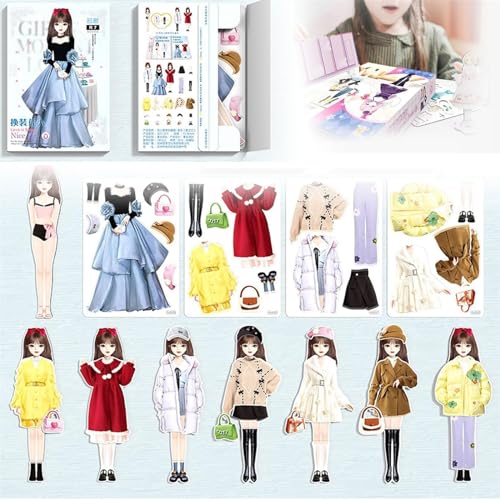 Magnetic Dress Up,Magnetic Dress Up Dolls,2024 New Magnetic Princess Dress Up Paper Doll,Magnetic Dress Up Dolls For Girls,Magnet People Clothes Puzzles Game For Girls Ages. (H) von Goniome