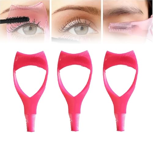 Mascara Shield Applikator Guard – 3-in-1 Wimpern-Werkzeuge, Mascara-Schutz-Applikatorschutz, 3-in-1-Mascara-Schild, Wimpern-Tools, Mascara-Schild, für Make-up-Anfänger (Rot, 3 Stück) von Goniome