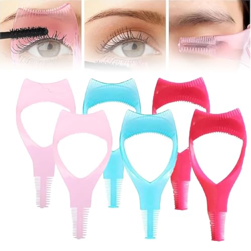 Mascara Shield Applikatorschutz – 3-in-1 Wimpernwerkzeuge Mascara Shield Applikatorschutz, 3-in-1 Mascara-Schutz, Wimpernwerkzeuge Mascara-Schutz, für Make-up-Anfänger (Mischen -6PCS) von Goniome