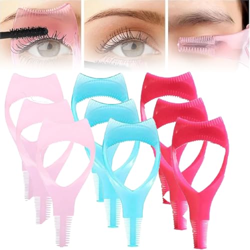 Mascara Shield Applikatorschutz – 3-in-1 Wimpernwerkzeuge Mascara Shield Applikatorschutz, 3-in-1 Mascara-Schutz, Wimpernwerkzeuge Mascara-Schutz, für Make-up-Anfänger (Mischen -9PCS) von Goniome