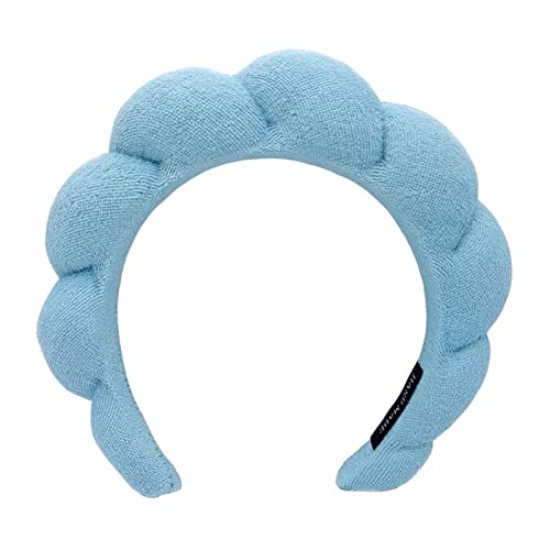 Mimi and Co Spa Headband for Women-Sponge & Terry Towel Cloth Fabric Cute Hair Accessories for Skincare, Face Washing, Makeup Removal, Shower, Facial Mask. (Blue) von Goniome