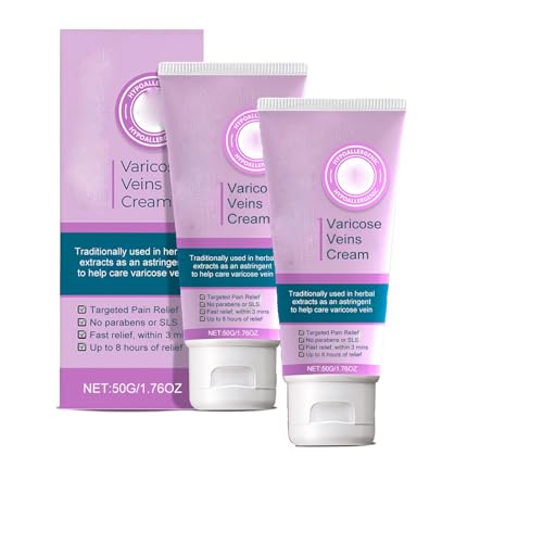 Vuara Varicose Veins Cream,Varicose Veins Cream for Legs,Premium Body Sculpting Sweat Cream with Invigorating Botanical Extracts,Natural Varicose Vein Cream for Women Men (2 Pcs) von Goniome