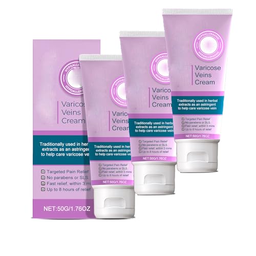 Vuara Varicose Veins Cream,Varicose Veins Cream for Legs,Premium Body Sculpting Sweat Cream with Invigorating Botanical Extracts,Natural Varicose Vein Cream for Women Men (3 Pcs) von Goniome