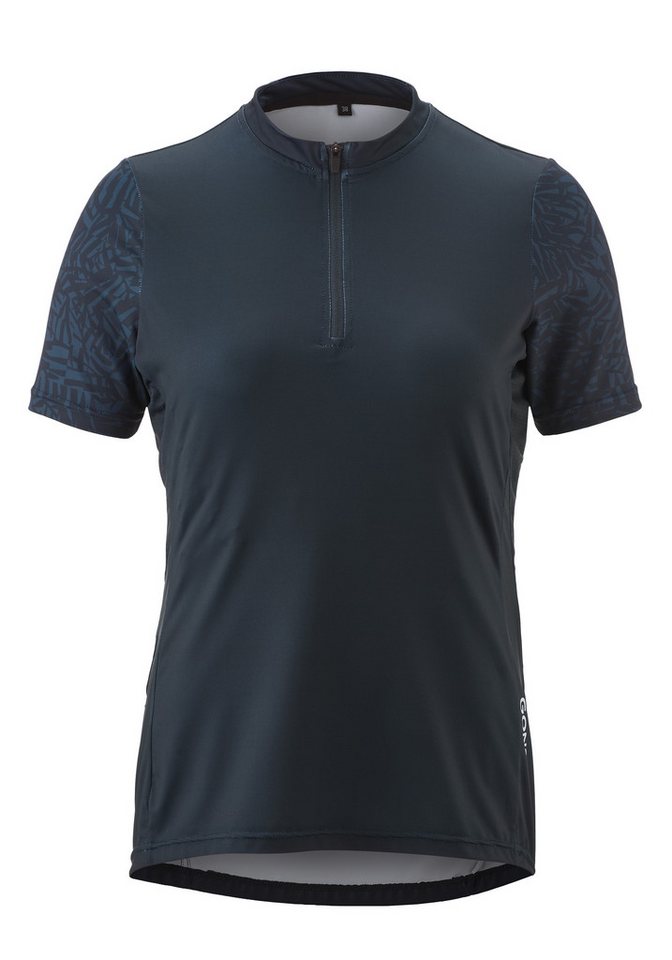 Gonso Radtrikot Adventure Jersey Halfzip W Damen Fahrradtrikot kurzarm, Rückentasche mit RV, Quick-Dry, Slim Fit von Gonso