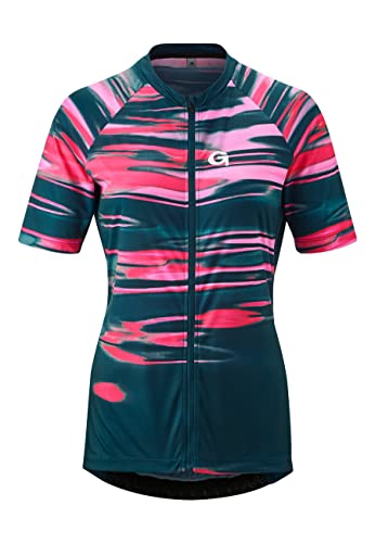 Gonso Copedello Kurzarm Full-Zip Fahrradtrikot Damen petrol/pink von Gonso