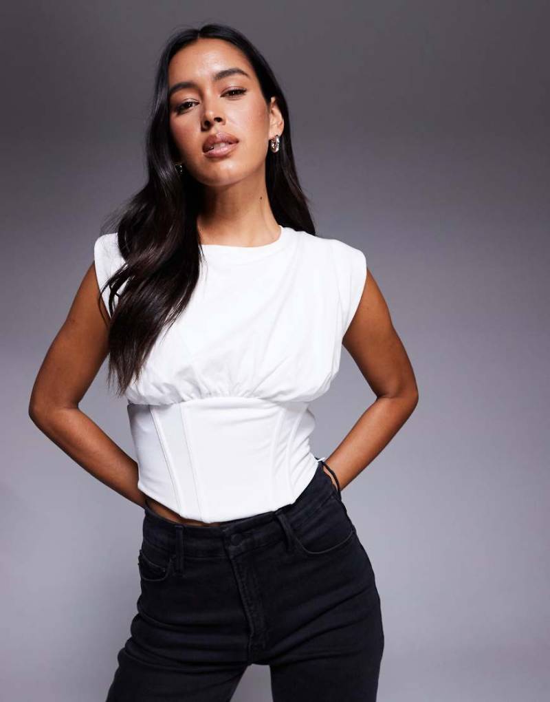 Good American - Ärmelloses Korsett-Oberteil in Weiß von Good American