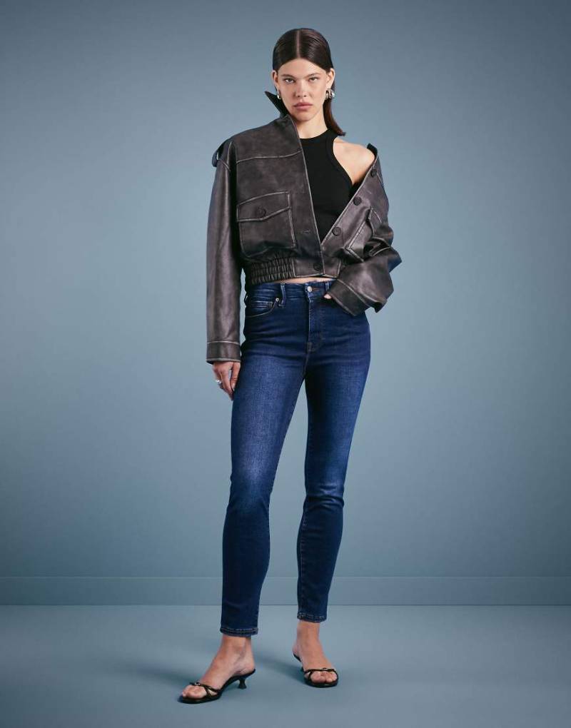 Good American - Always Fits Good Legs - Eng anliegende Jeans-Blau von Good American