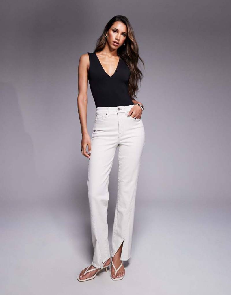Good American - Good Boy - Straight Jeans in Perlweiß von Good American