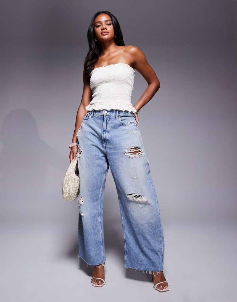 Good American - Good Extreme - Barrel-Jeans in Hellblau von Good American