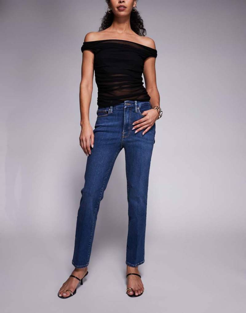 Good American - Good Legs - Straight Jeans in Mittelblau von Good American